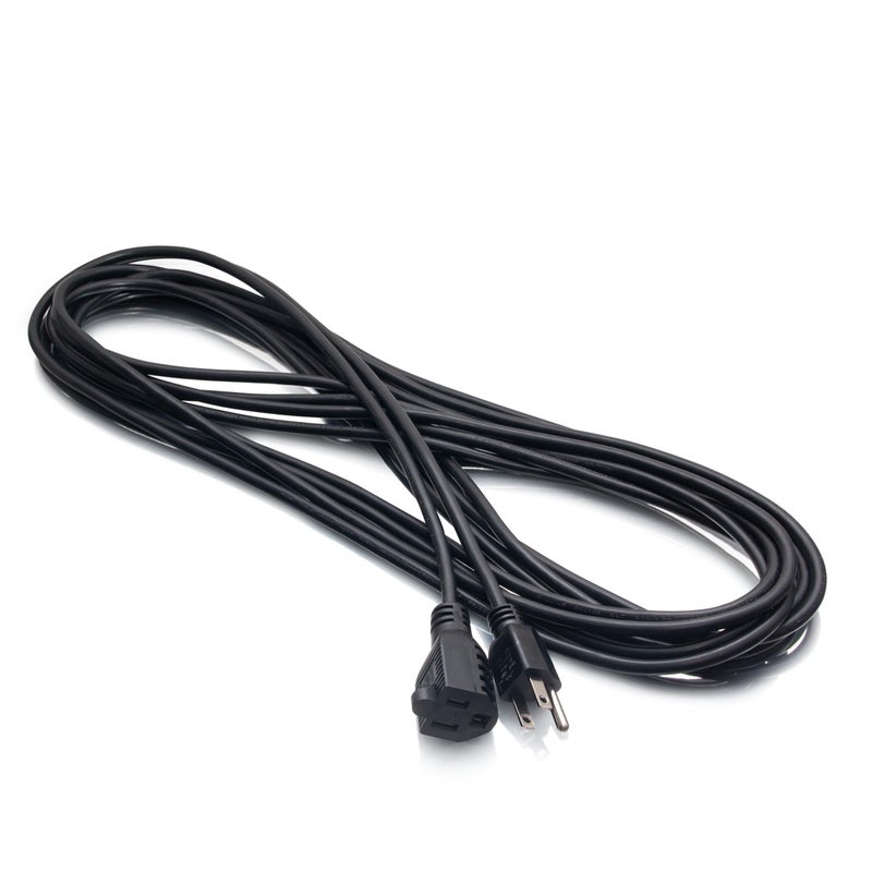 C2G 25' NEMA 5-15P to NEMA 5-15R Outlet Saver Power Extension Cord, Black (53410) - Image 2